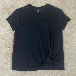 Black Skechers tee with twist/front detail - EUC